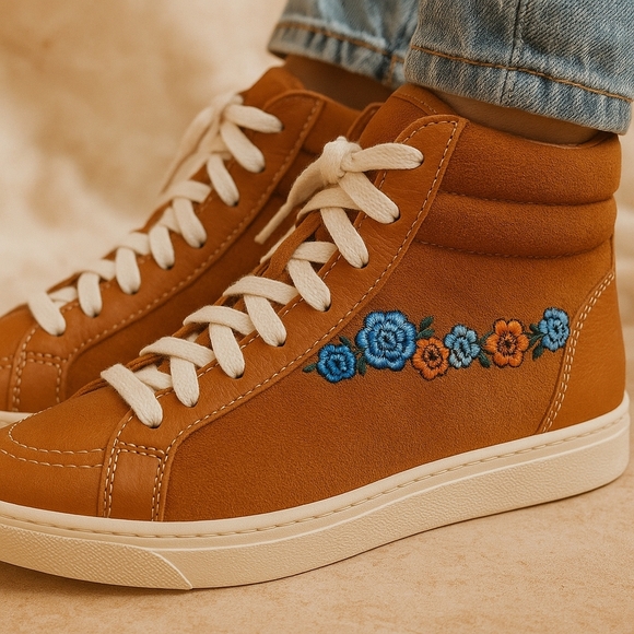 Coach High Top Sneakers – Suede + Floral Magic – Size 9 (EUR 39) - RARE & NWT - Picture 1 of 7